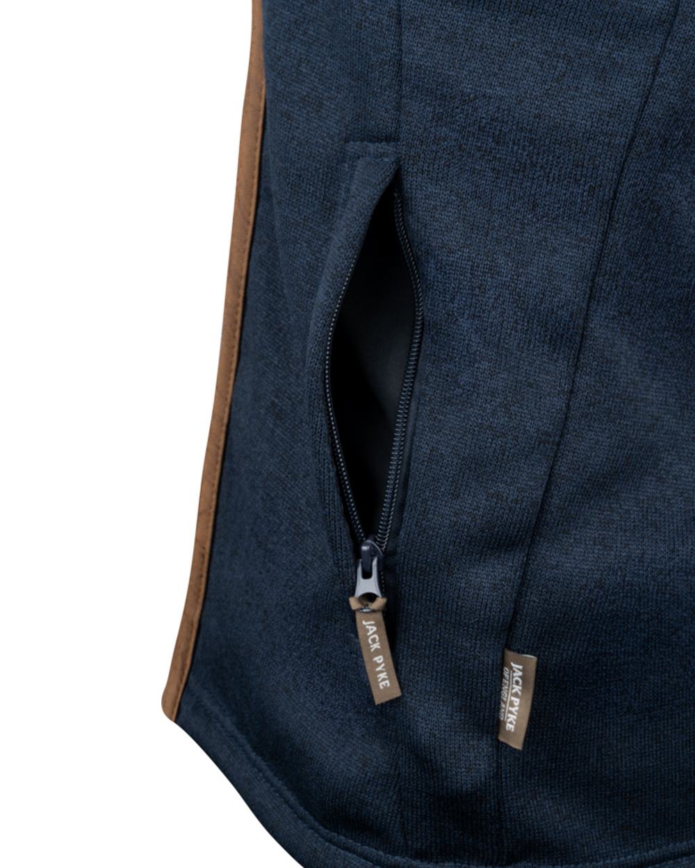 Navy Coloured Jack Pyke Mens Melange Fleece Gilet on white background 