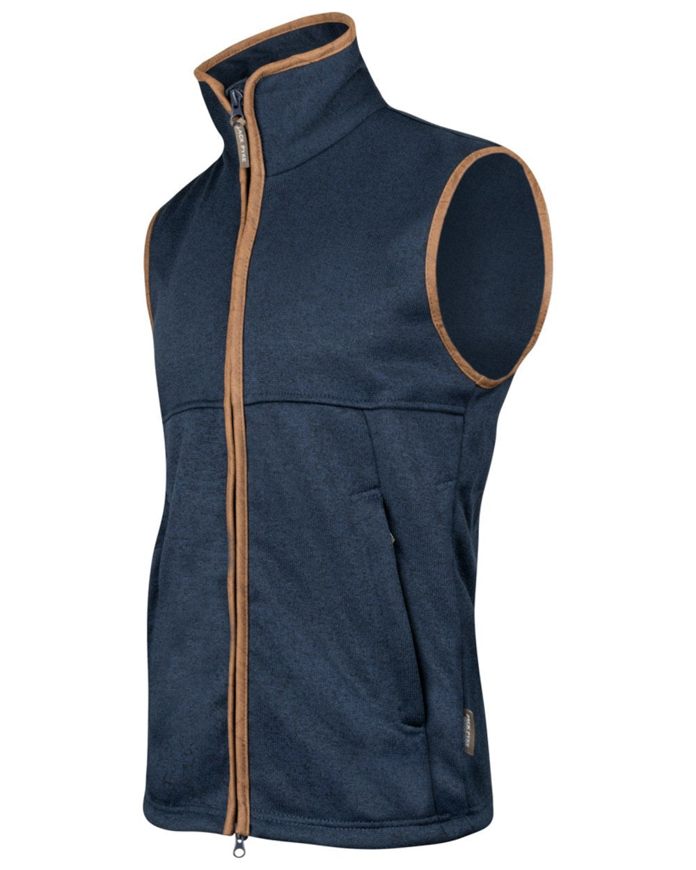 Navy Coloured Jack Pyke Mens Melange Fleece Gilet on white background 