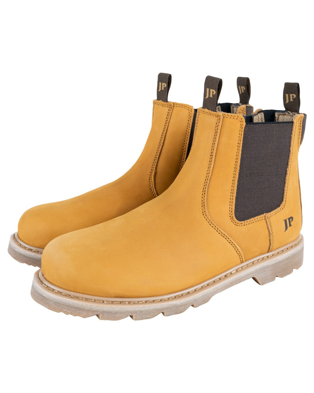 Honey coloured Jack Pyke Mens Safety Dealer Boots on white background 