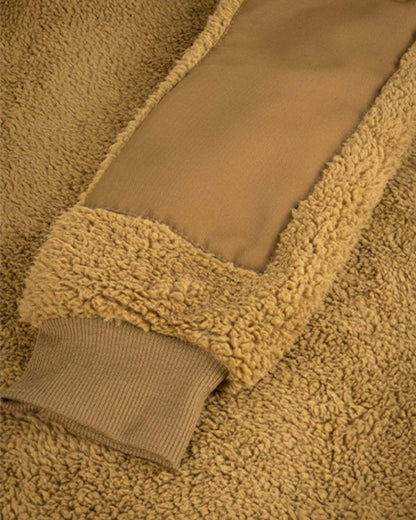 Camel Coloured Jack Pyke Mens Sherpa Fleece Hoodie Gen 2 on white background 