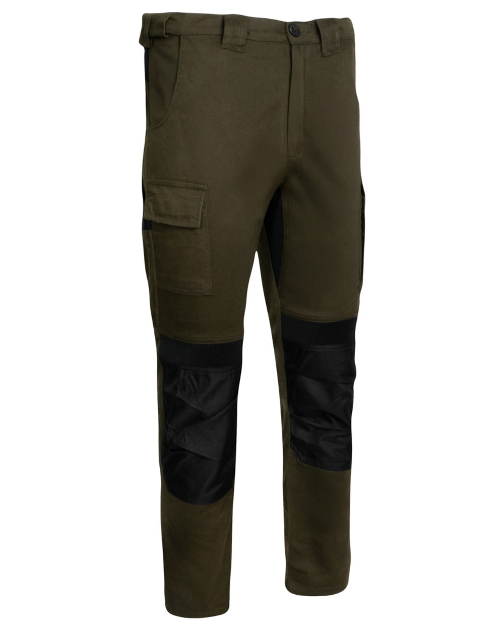 Green Coloured Jack Pyke Mens Technical Work Trousers on white background 