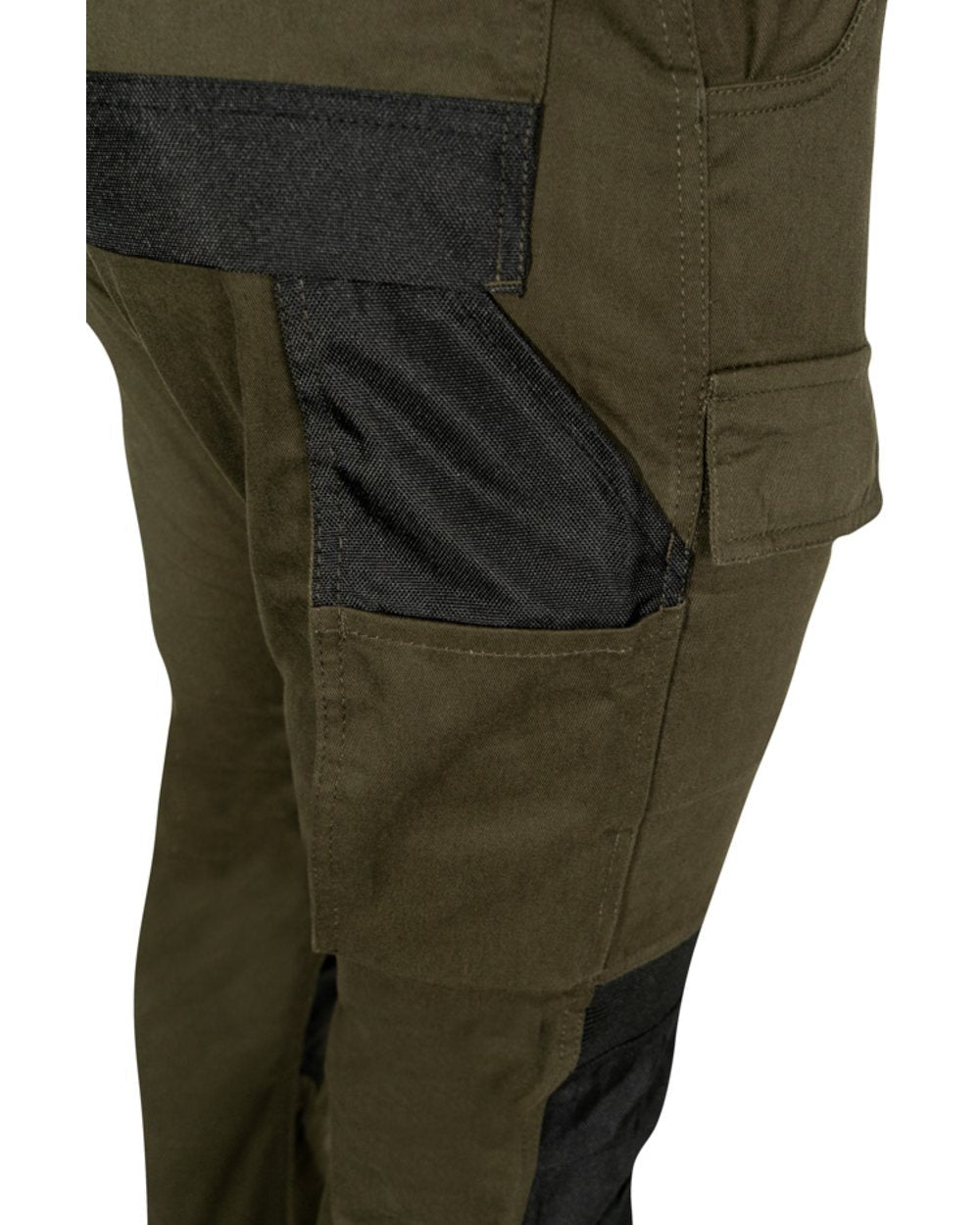 Green Coloured Jack Pyke Mens Technical Work Trousers on white background 
