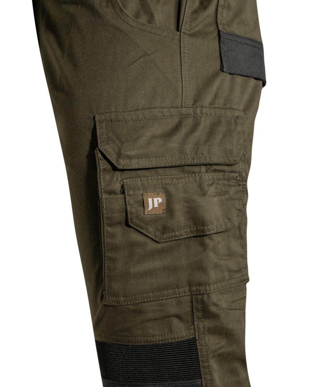 Green Coloured Jack Pyke Mens Technical Work Trousers on white background 