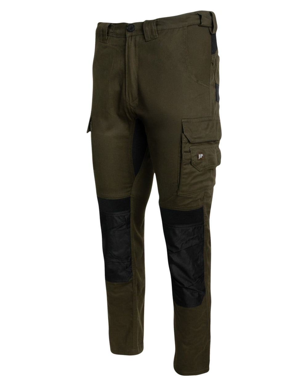 Green Coloured Jack Pyke Mens Technical Work Trousers on white background 
