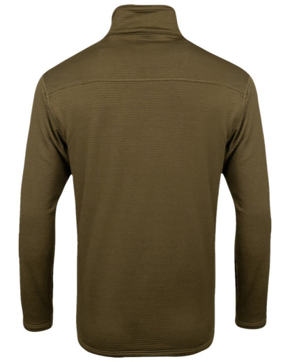 Olive Coloured Jack Pyke Mens Waffle Fleece Top on white background 