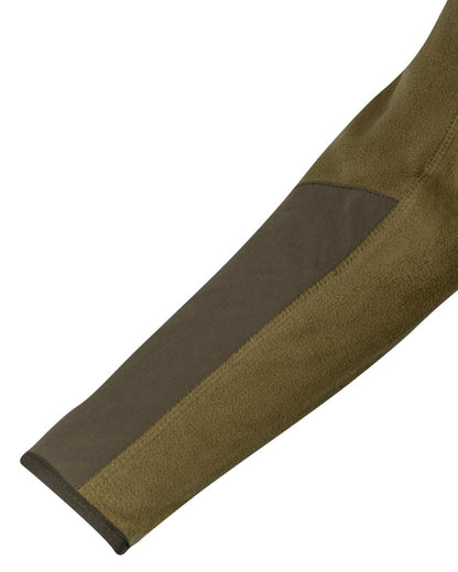 Dark Mustard coloured Jack Pyke Rannock Fleece Pullover on white background 