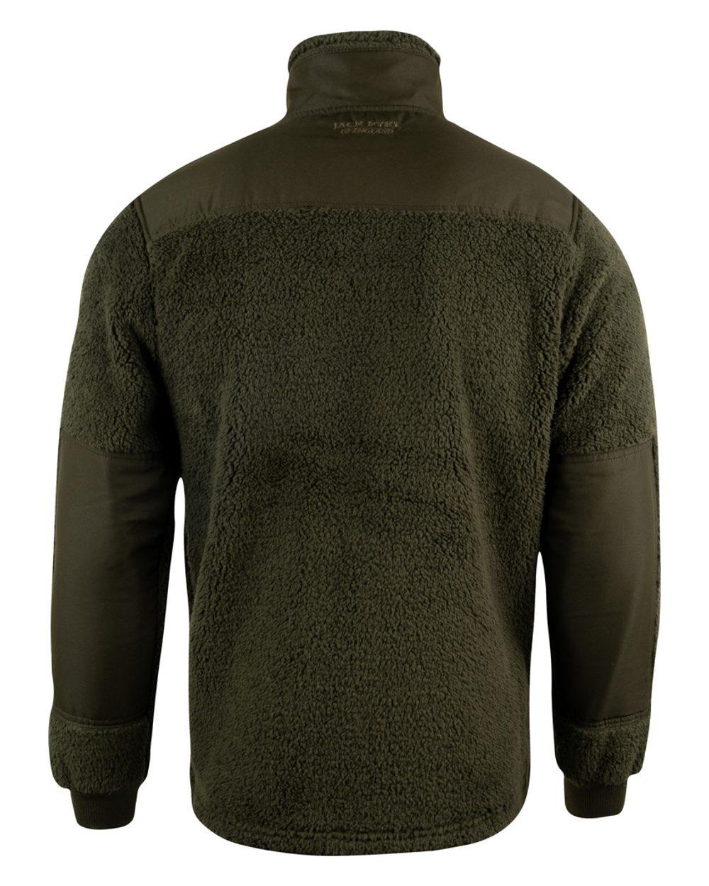 Dark Olive coloured Jack Pyke Sherpa Fleece Jacket Gen 2 on white background 