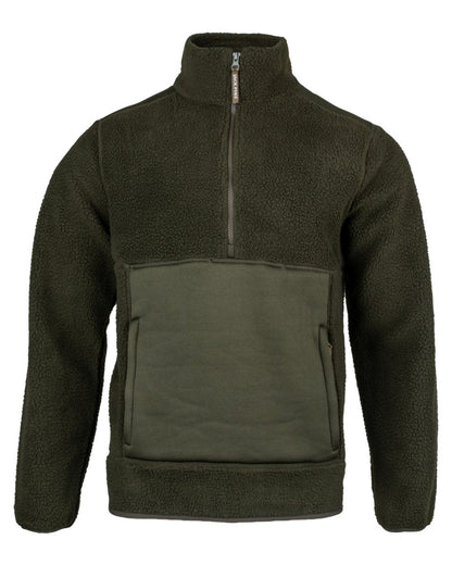Dark Olive coloured Jack Pyke Sherpa Pullover on white background 