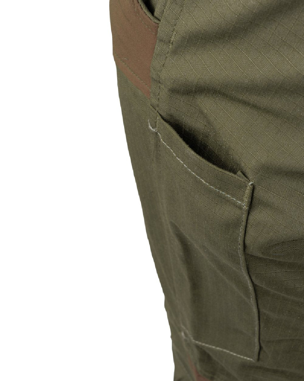 Brown coloured Jack Pyke Technical Hybrid Trousers on white background 