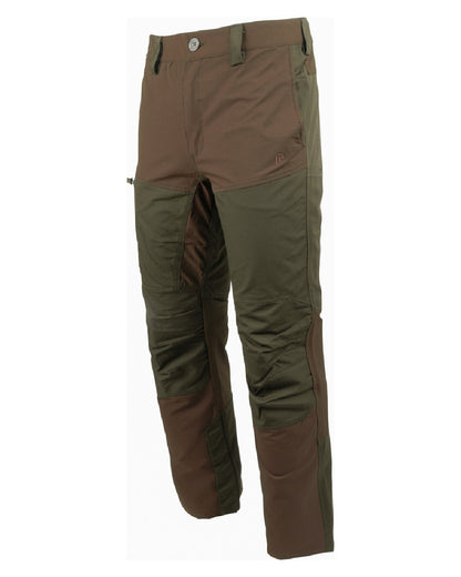 Brown coloured Jack Pyke Technical Hybrid Trousers on white background 