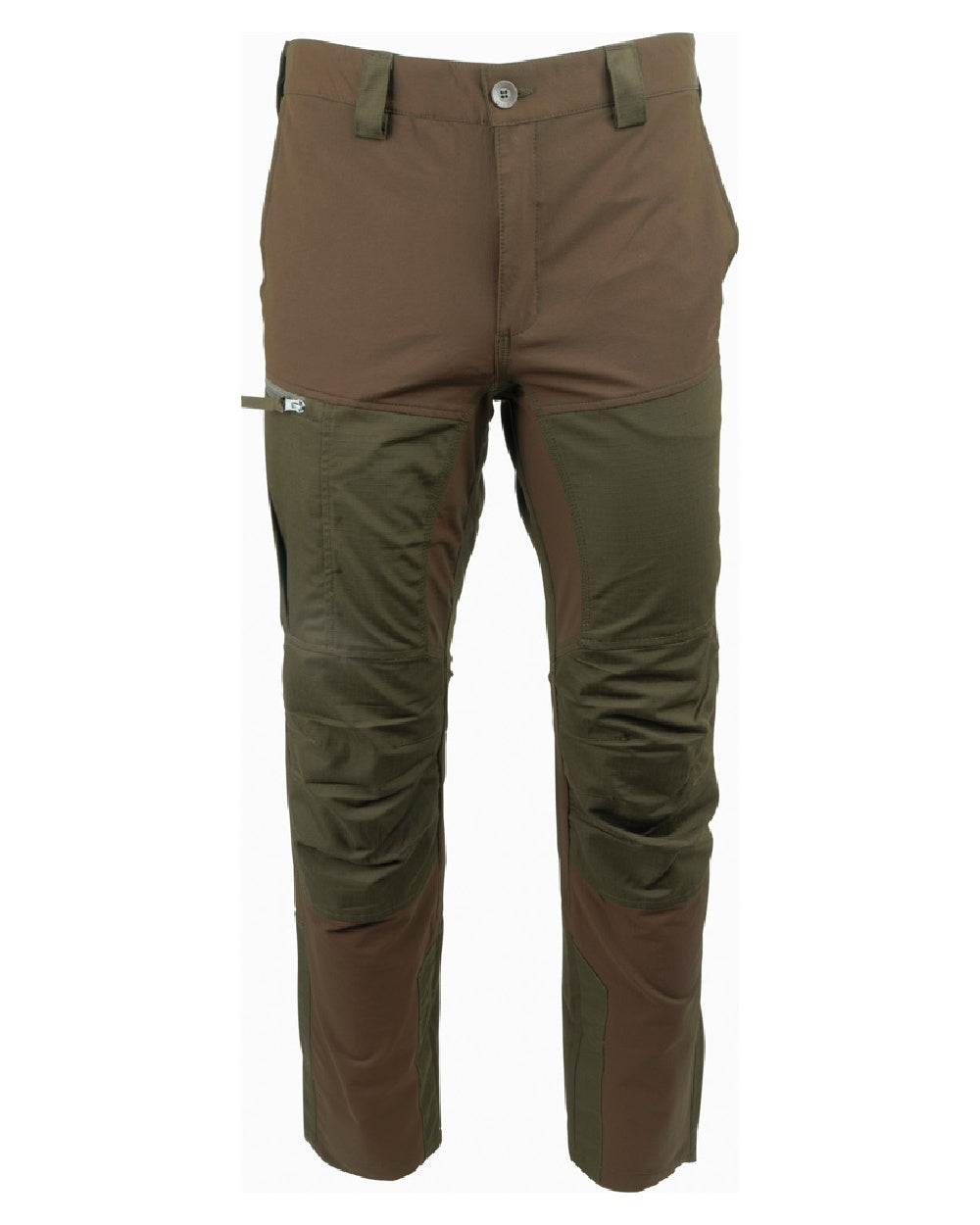 Brown coloured Jack Pyke Technical Hybrid Trousers on white background 