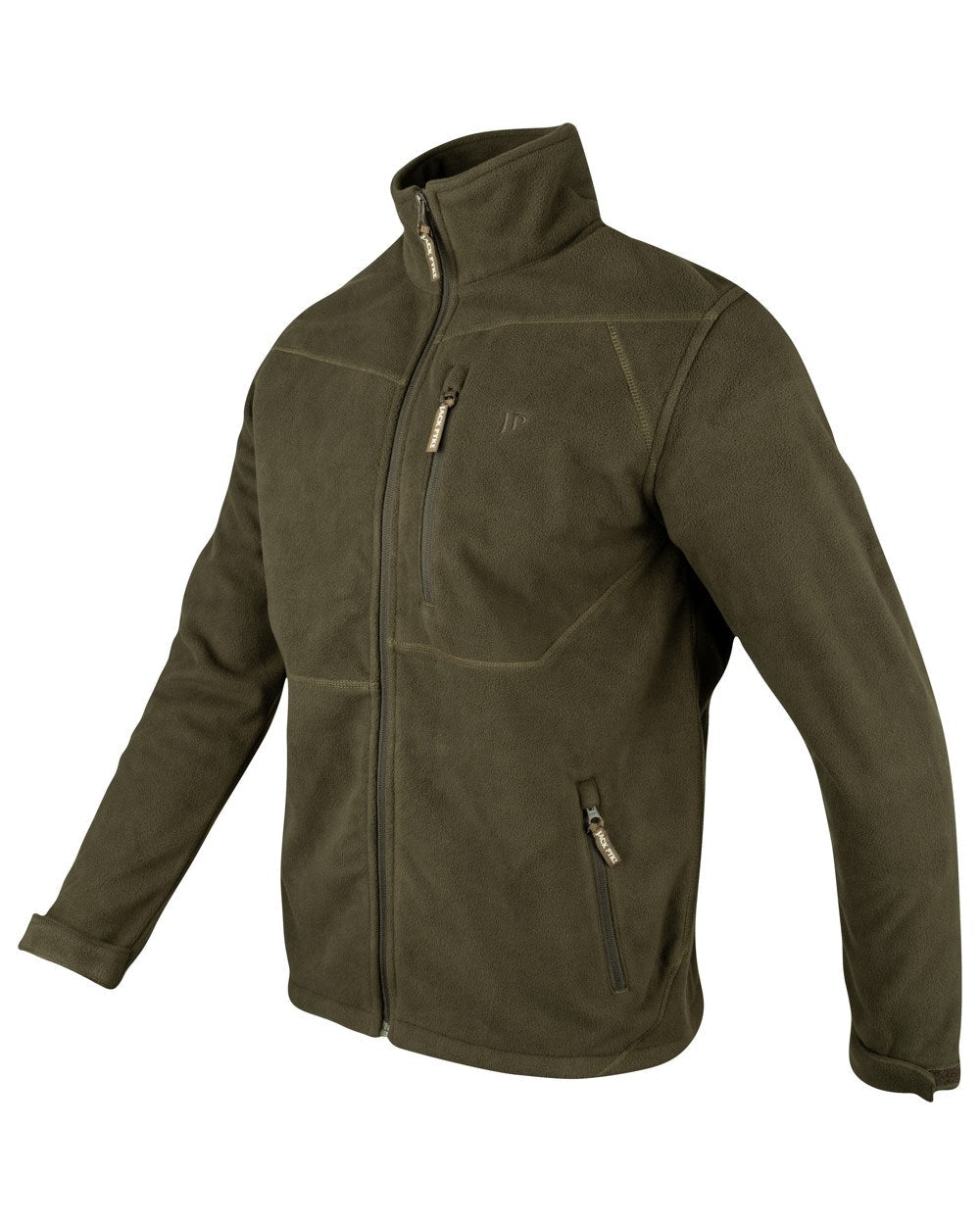 Green coloured Jack Pyke Waterproof Fleece Jacket on white background 