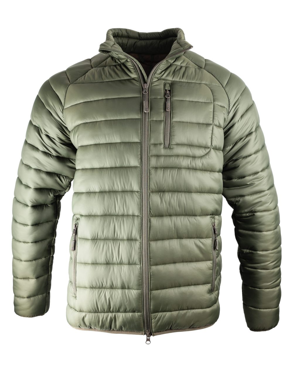 Green coloured Jack Pyke Weardale Quilted Jacket on white background 