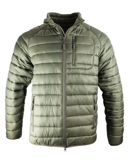 Green coloured Jack Pyke Weardale Quilted Jacket on white background 