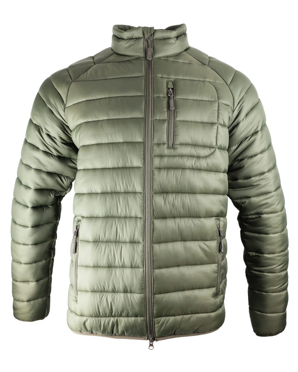 Green coloured Jack Pyke Weardale Quilted Jacket on white background 