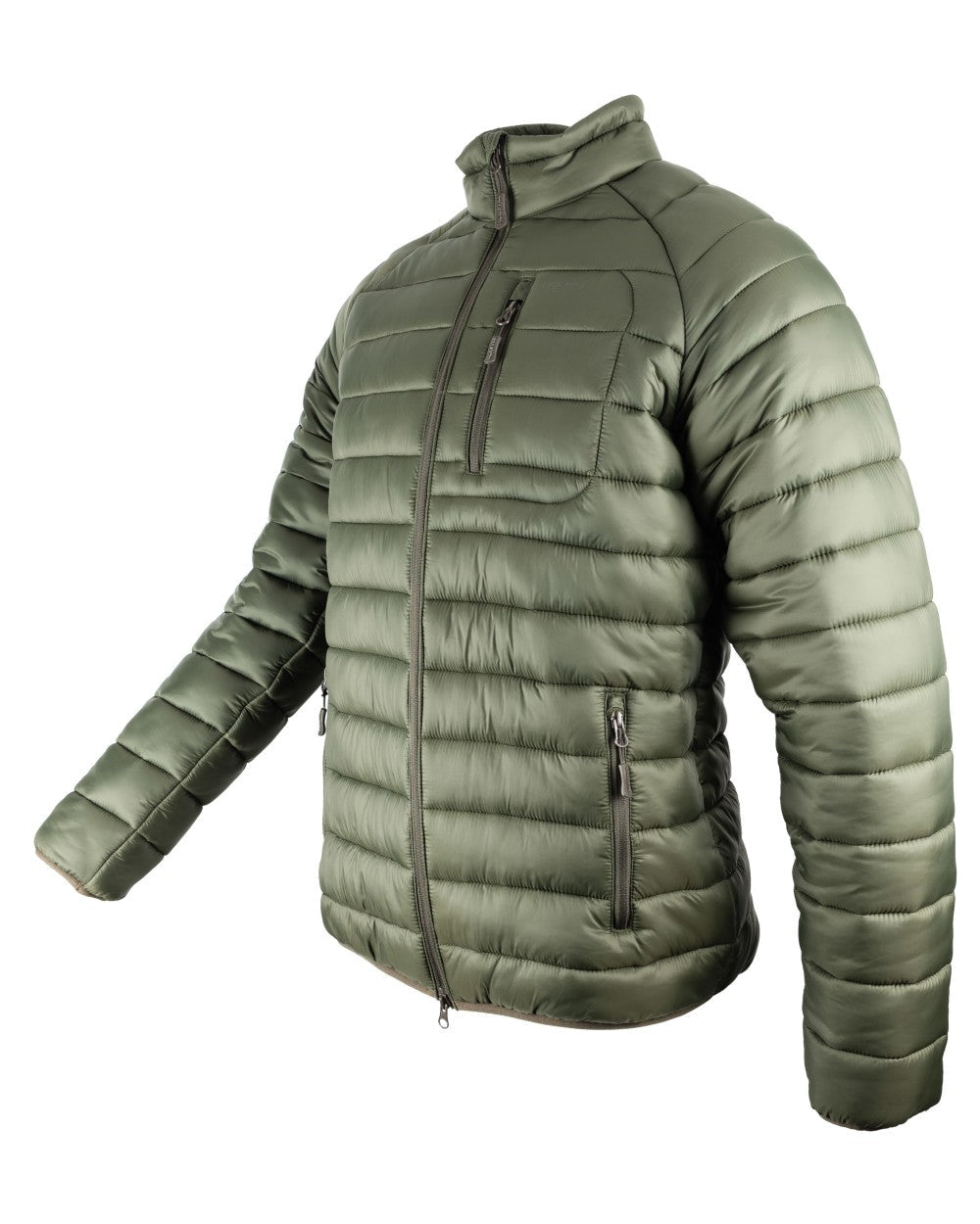 Green coloured Jack Pyke Weardale Quilted Jacket on white background 