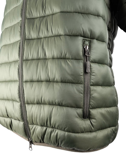 Green coloured Jack Pyke Weardale Quilted Jacket on white background 
