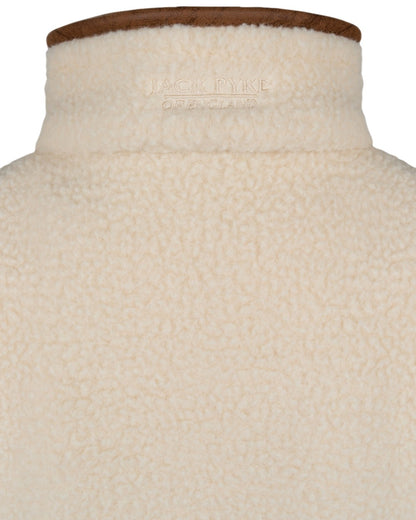 Sail Coloured Jack Pyke Womens Half Zip Sherpa Fleece Pullover on white background 