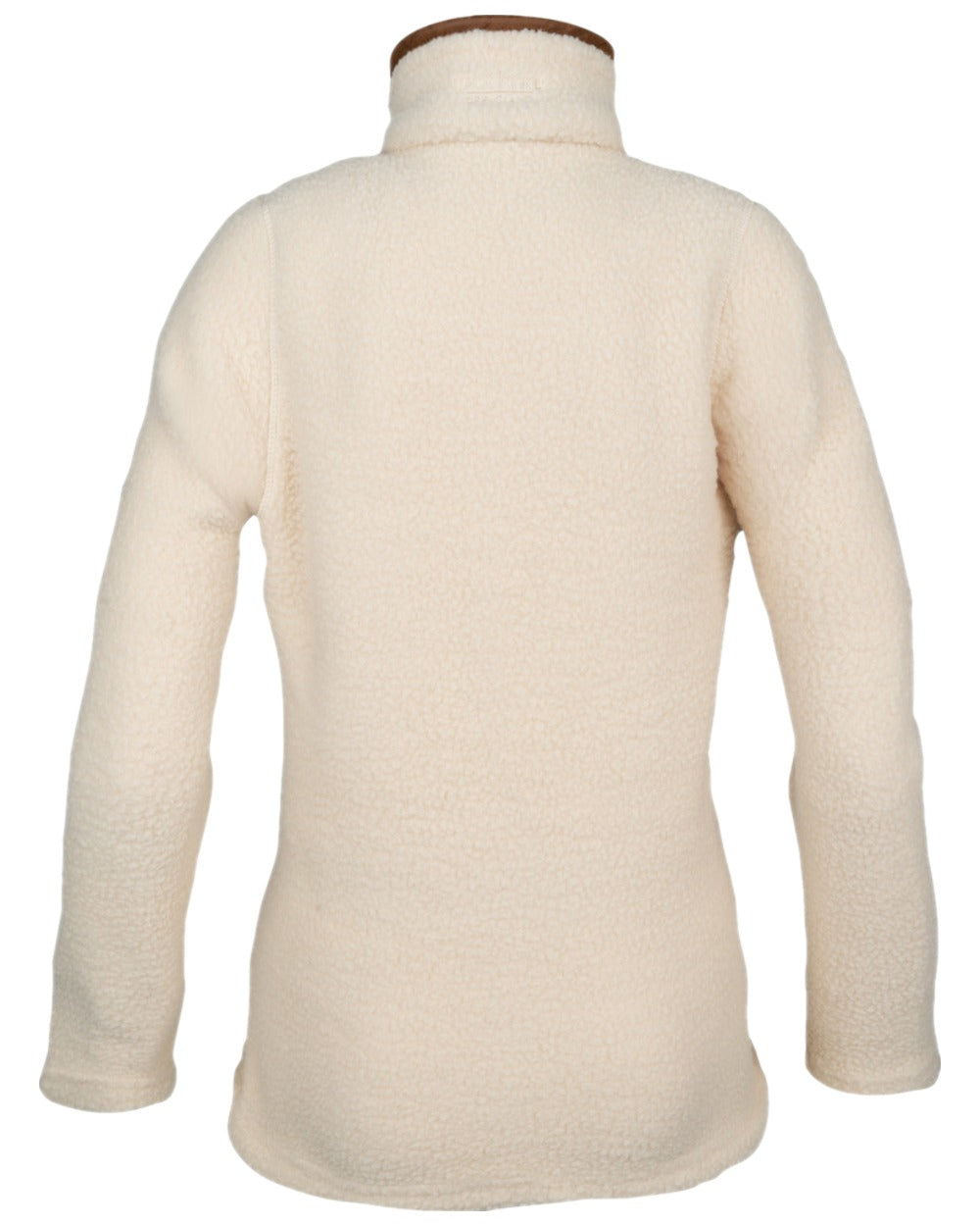 Sail Coloured Jack Pyke Womens Half Zip Sherpa Fleece Pullover on white background 