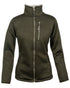 Dark Olive Coloured Jack Pyke Womens Scandinavian Fleece Jacket on white background 