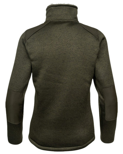 Dark Olive Coloured Jack Pyke Womens Scandinavian Fleece Jacket on white background 
