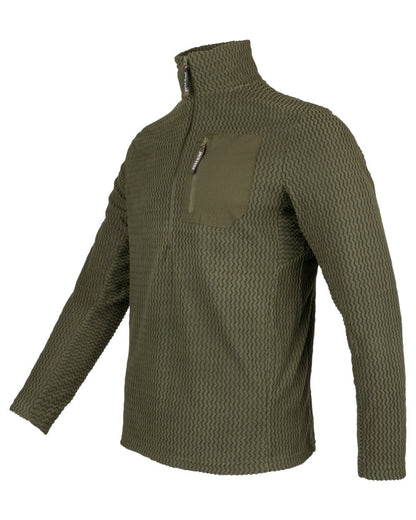 Green coloured Jack Pyke Z Fleece Pullover on white background 
