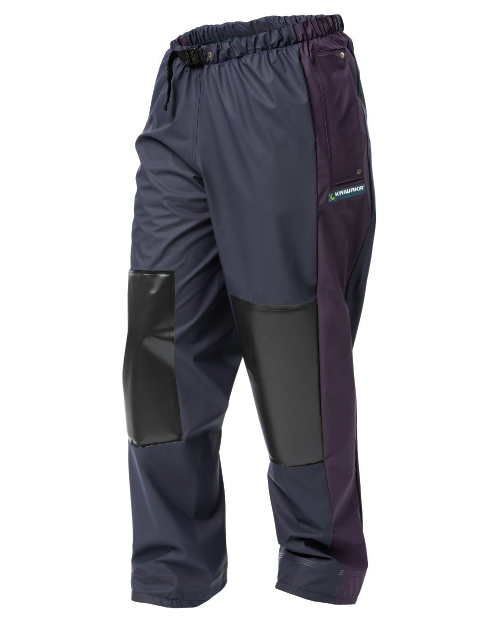 Navy coloured Kaiwaka Agtex Lady Of The Land Overtrousers on white background 