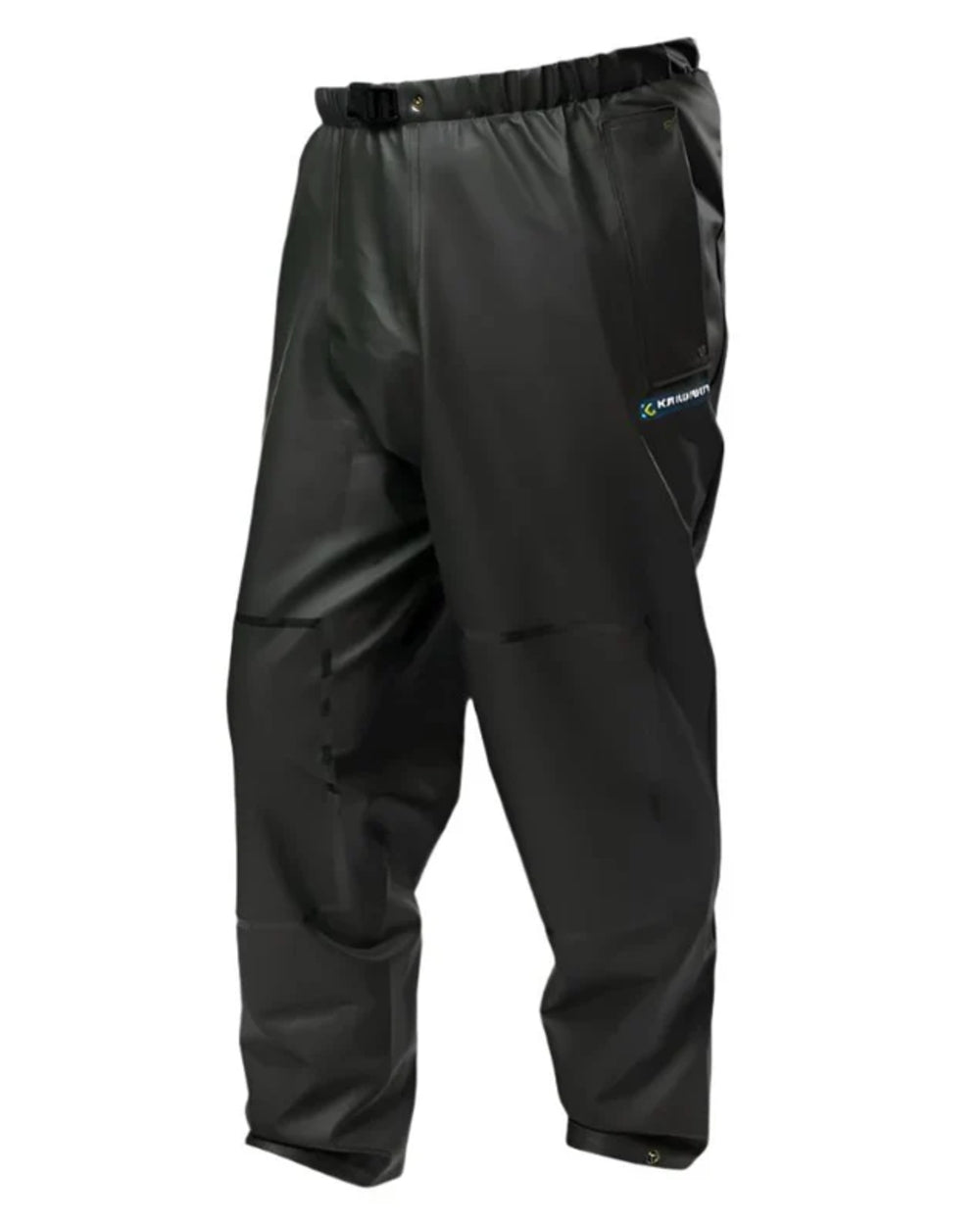 Green coloured Kaiwaka Mens Dairytex Overtrousers on white background 