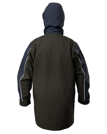 Olive coloured Kaiwaka Mens Stormforce Parka on white background 