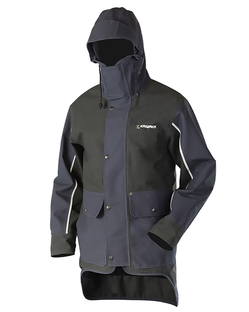Olive coloured Kaiwaka Mens Stormforce Winter Jacket on white background 