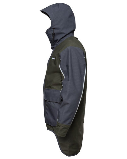 Olive coloured Kaiwaka Mens Stormforce Winter Jacket on white background 