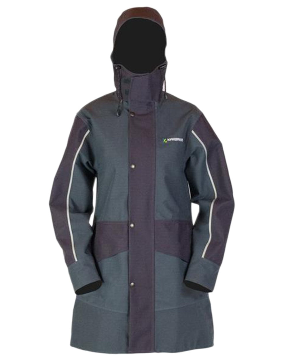 Navy coloured Kaiwaka Womens Stormforce Parka on white background 