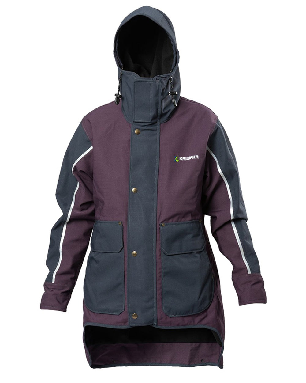 Navy coloured Kaiwaka Womens Stormforce Winter Jacket on white background 