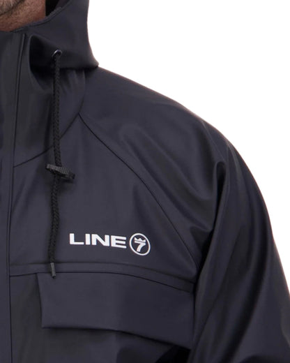Navy Coloured Line 7 Mens Aqua Max Waterproof Jacket on white background 
