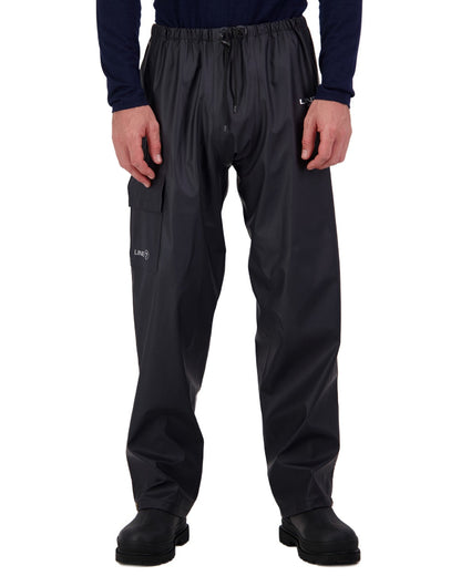 Navy Coloured Line 7 Mens Aqua Max Waterproof Overtrouser on white background 