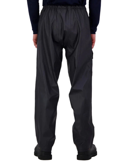 Navy Coloured Line 7 Mens Aqua Max Waterproof Overtrouser on white background 