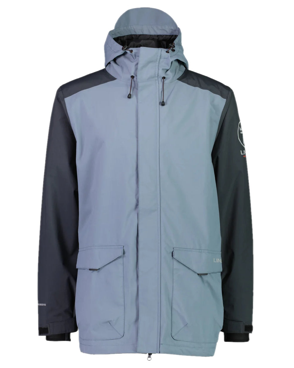 Stormy Weather Ebony Coloured Line 7 Mens Storm Armour10 Waterproof 2 Layer Jacket on white background 
