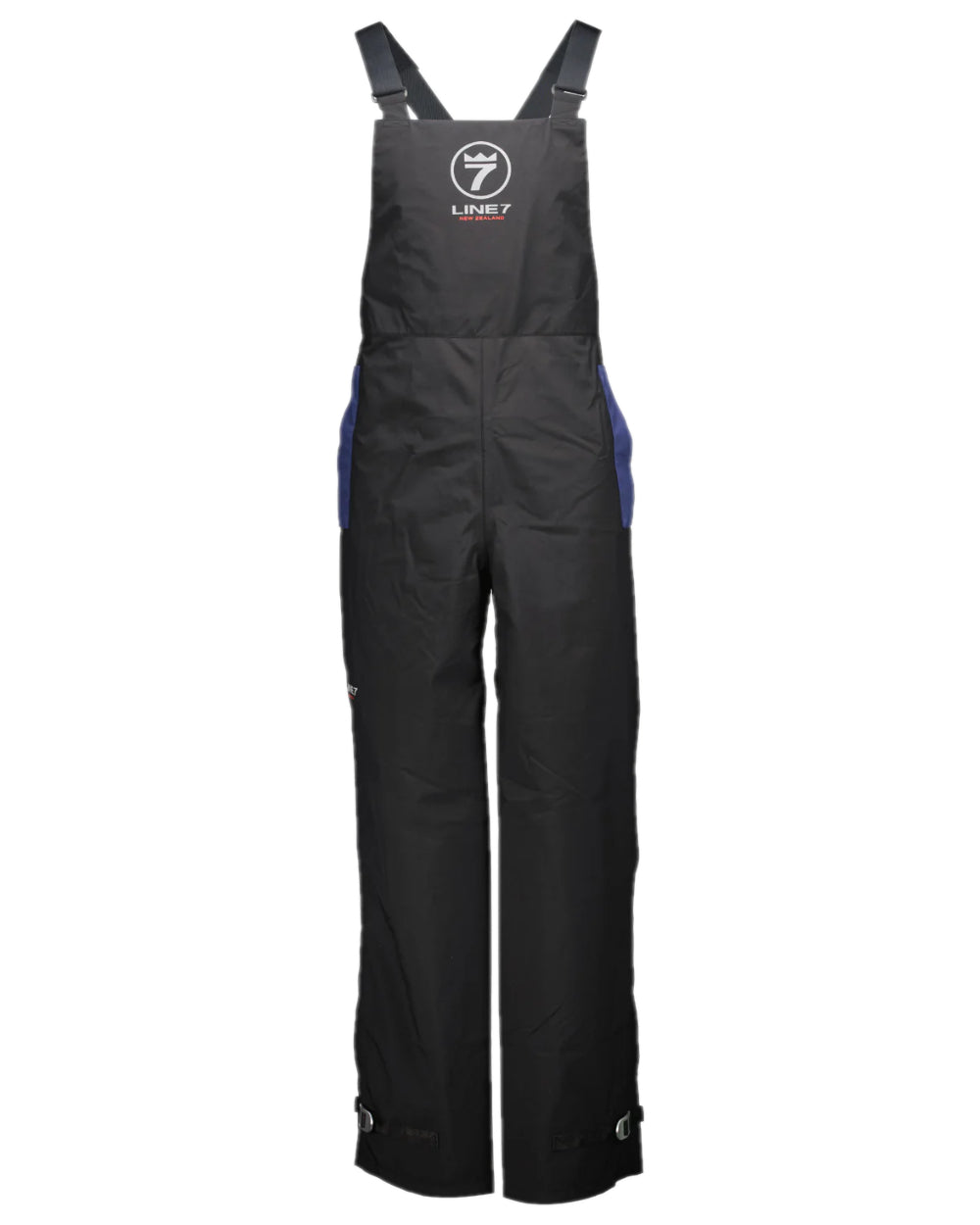 Black Coloured Line 7 Mens Storm Pro 20 Bib Pant V2 on white background 