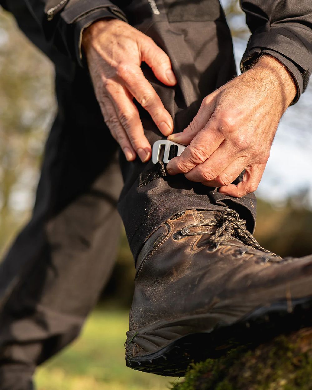 Black Coloured Line 7 Mens Storm Pro 20 Bib Pant V2 on blurry background 