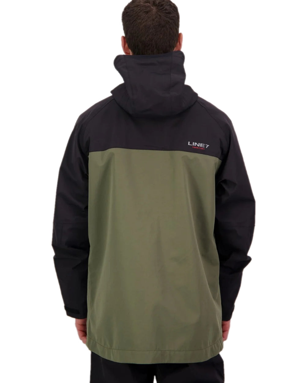 Moss Black Coloured Line 7 Mens Territory Storm Pro20 Waterproof Jacket on white background 
