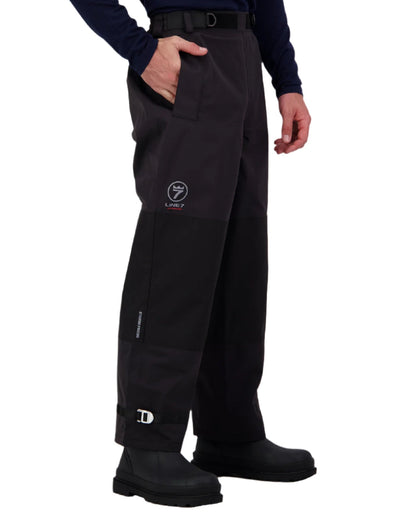 Black coloured Line 7 Mens Territory Storm Pro20 Waterproof Overtrouser on white background 