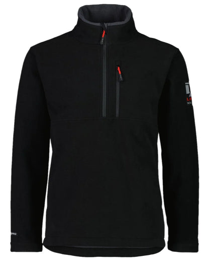 Black Coloured Line 7 Mens Territory Wind Pro Half Zip Fleece Jacket on white background 