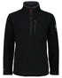 Black Coloured Line 7 Mens Territory Wind Pro Half Zip Fleece Jacket on white background 
