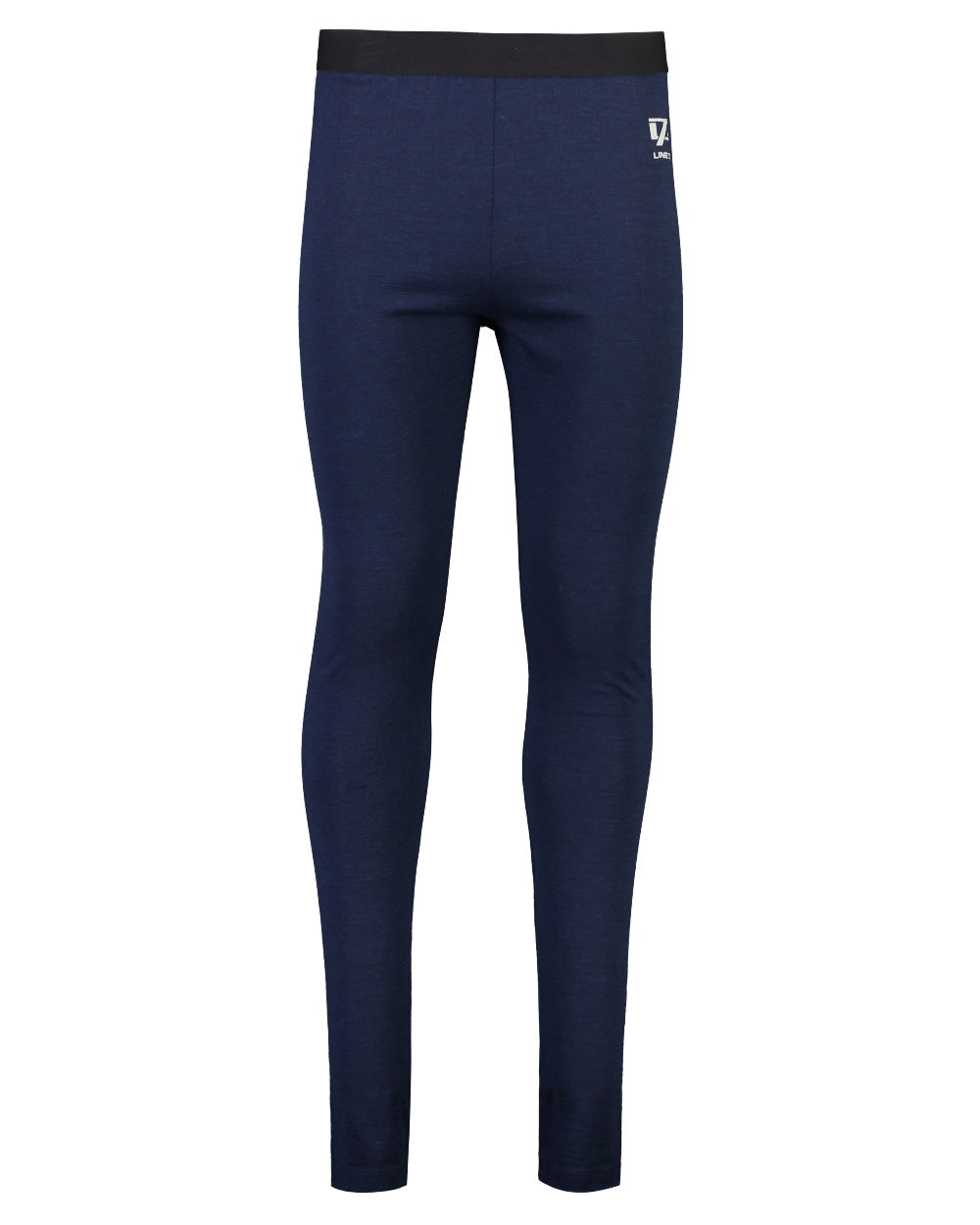 Midnight Coloured Line 7 Merino Leggings on white background 