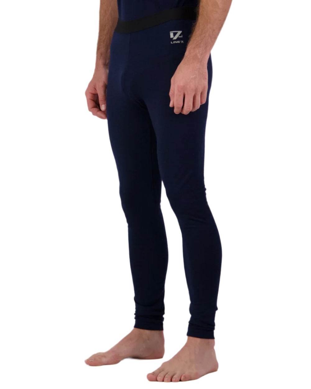 Midnight Coloured Line 7 Merino Leggings on white background 