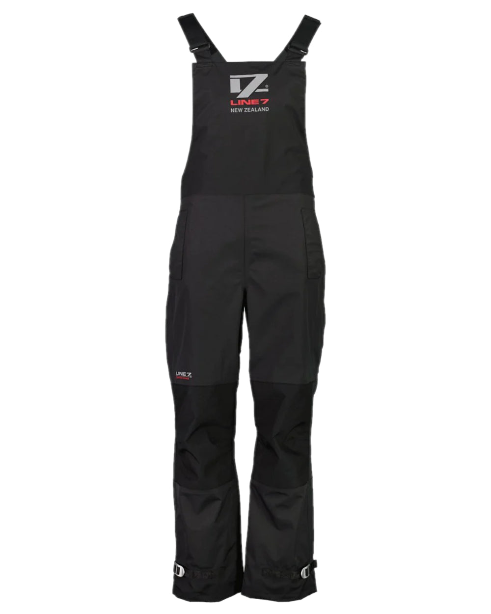 Black Coloured Line 7 Womens Territory Storm Pro20 Waterproof Bib Overtrouser on white background 