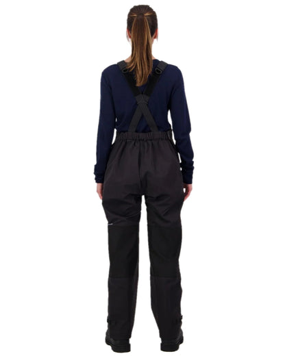 Black Coloured Line 7 Womens Territory Storm Pro20 Waterproof Bib Overtrouser on white background 