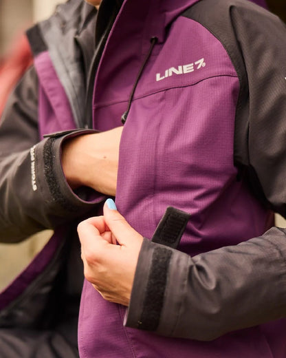 Blackberry Black Colour Line 7 Womens Territory Storm Pro20 Waterproof Jacket on blurry background 