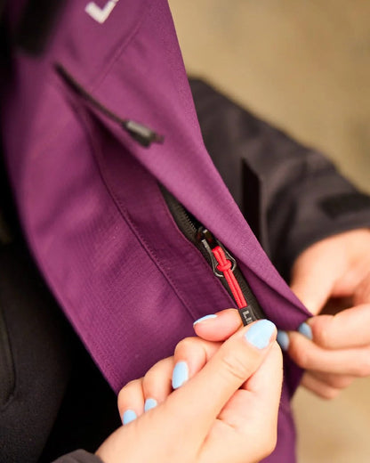 Blackberry Black Colour Line 7 Womens Territory Storm Pro20 Waterproof Jacket on blurry background 