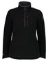 Black Coloured Line 7 Womens Territory Wind Pro Half Zip Fleece Jacket on white background 